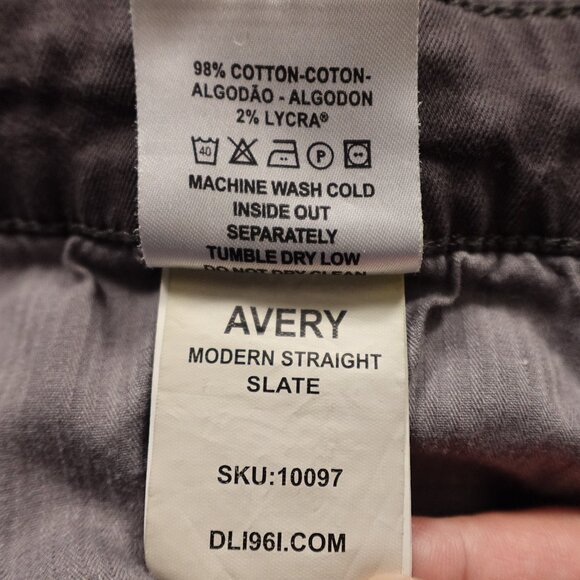 DL1961 Avery Modern Straight Men’s 46x32 Slate Gray Stretch Denim - Picture 11 of 11